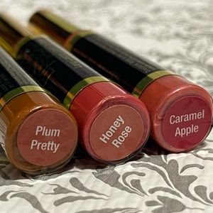 LipSense Plum Pretty, Honey Rose, & Carmel Apple